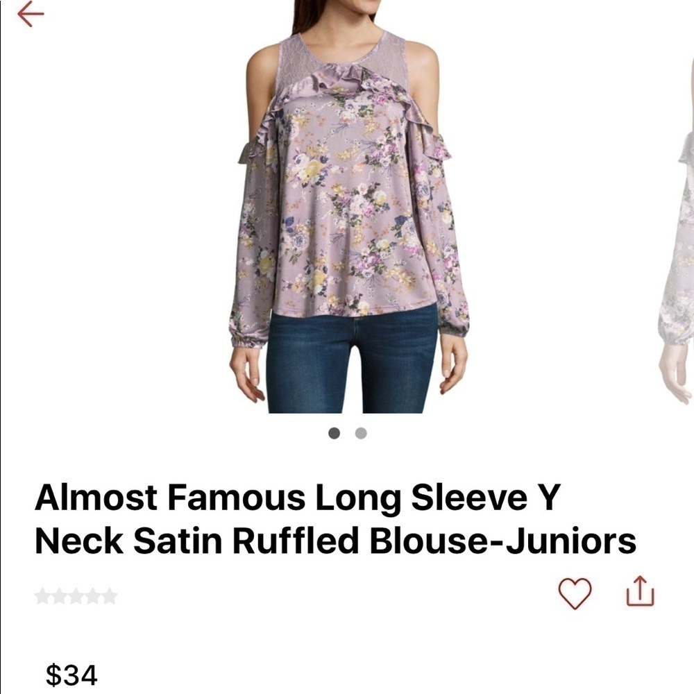 Almost‎ famous juniors satin ruffle Blouse